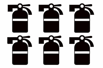 Professional Black Fire Extinguisher Vector Set for Safety Signage