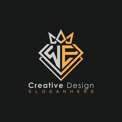 Luxury Letter Logo – Crown & Diamond Monogram for Creative Branding