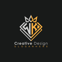 Luxury Letter Logo – Crown & Diamond Monogram for Creative Branding