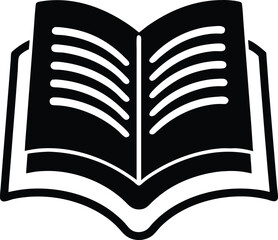 Silhouette of an open book with a screen and wifi symbol representing e learning