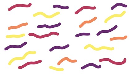 Seamless pattern illustration flat design abstract lines and dots with various colors cartoon doodle style for fabric, picture label, wallpaper, banner, poster.