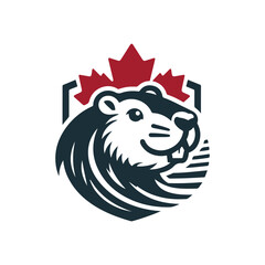 beaver logo design, vector illustration Canadian icon logo design concept. Beaver day illustration. Beaver Mascot Logo for Sport and Esport, Cartoon Beaver Mascot.	American and Canadian animal.