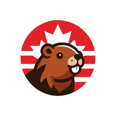 beaver logo design, vector illustration Canadian icon logo design concept. Beaver day illustration. Beaver Mascot Logo for Sport and Esport, Cartoon Beaver Mascot.	American and Canadian animal.