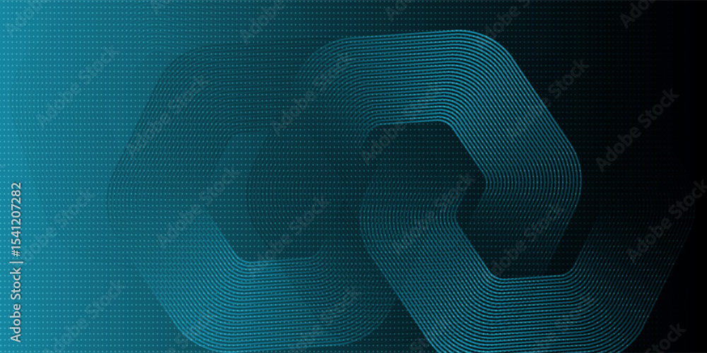 Poster abstract dark blue background with glowing geometric lines. modern shiny blue hexagon lines pattern.