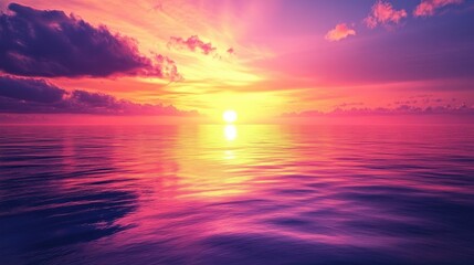 Fototapeta premium Colorful sunset over a calm sea.