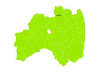 福島県の行政区分付き地図