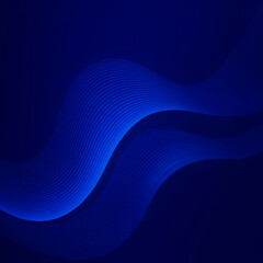 Fototapeta premium Abstract flowing blue wave lines on a deep digital background with smooth curves and glowing gradients perfect for tech themes, modern design, and artistic visual concepts, unique design Pro.