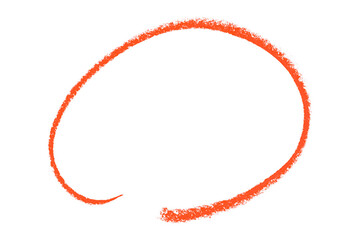 Red pencil highlight circle mark isolated on transparent background