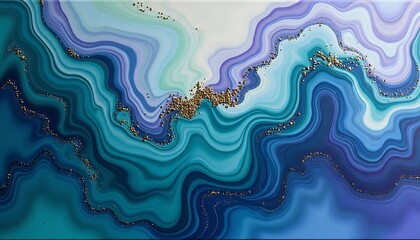 Abstract blue and purple agate texture with gold