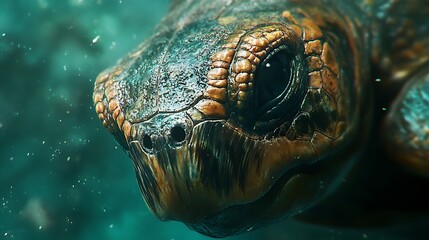 Crystal blue turtles near rocks in vibrant sea high resolution picture