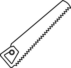 Beautiful saw line icon vector with a cordless blade