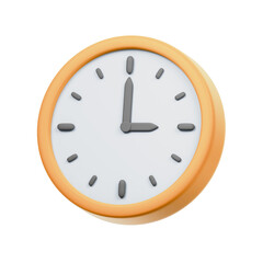 Wall Clock 3D Rendering Icon Isolated Transparent Background	