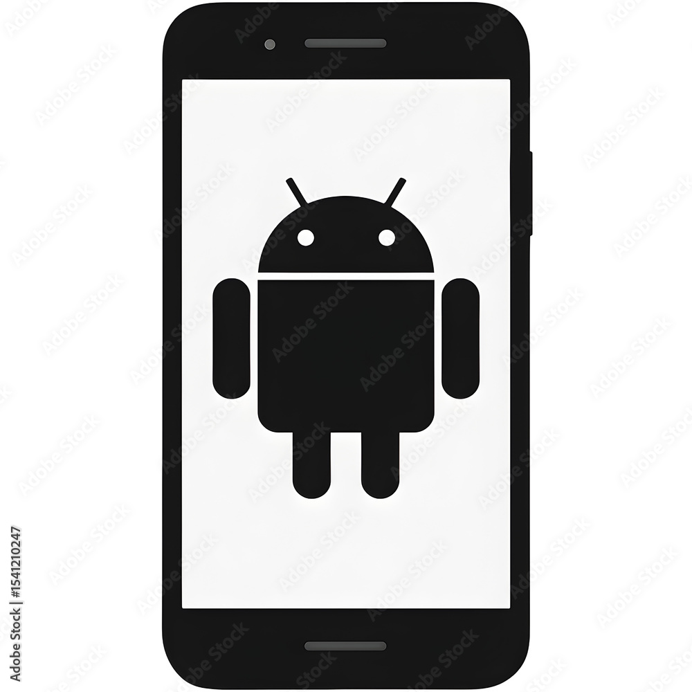 Aufkleber android robot logo displayed on a smartphone screen showcasing a simple yet effective mobile technol