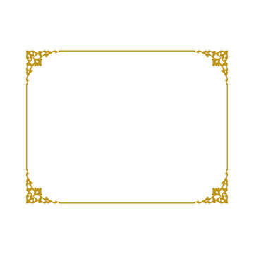 gold rectangle decorative border frame..