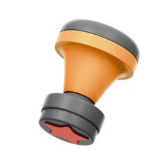 Office Stamp 3D Rendering Icon Isolated Transparent Background	