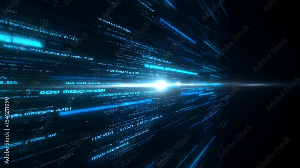 Poster digital data stream, futuristic code