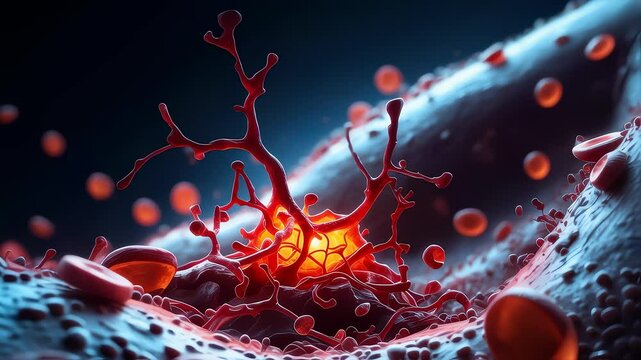 Activated Platelets Rapidly Clotting Blood in Vein