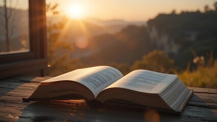 Open Book at Sunset