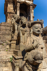 Nepali Guardian Statues Temple Staircase