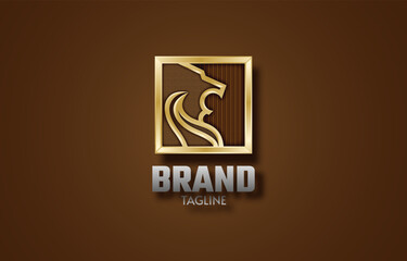 Luxury lion logo design template