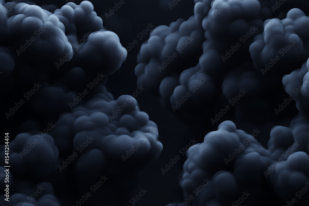 Poster dark, dense clouds swirling in a moody atmosphere, creating an enigmatic backdrop for artistic proje