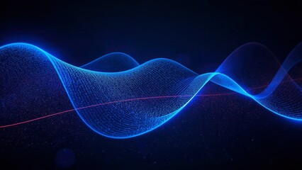 Abstract Blue Wave Particle Background - Futuristic Technology Design