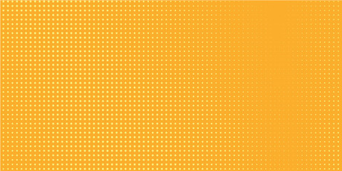 Fototapeta premium Yellow halftone pattern. Retro comic gradient background. Bright orange pixelated dotted texture overlay. modern art