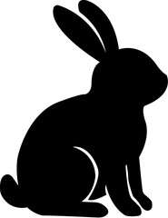 横向きウサギ　シルエット	