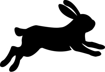 飛び跳ねるウサギ　シルエット	