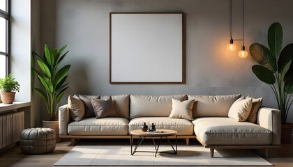 Modern living room with sofa