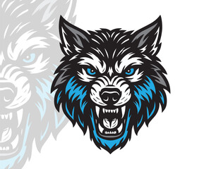 Fototapeta premium Wolf head vector logo design illustration
