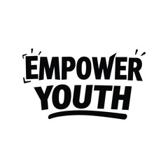 Empower Youth typography vector illustration, motivational text design, inspirational message, modern lettering art