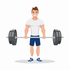 vector Sportsman with barbell. in the gym