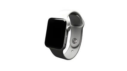 White smartwatch isolated on transparent background