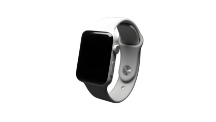 White smartwatch isolated on transparent background