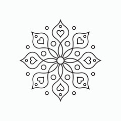 Heart Mandala Coloring Page – Geometric Love Pattern Printable Art