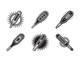 digital thermometer with a modern display icon vector silhouette