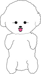 Puppy cute sitting and hands up. simple hand drawn illustration vector