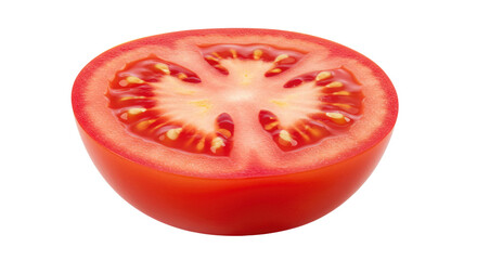 Closeup of a Freshly Cut Tomato Half Vivid Red Hues.