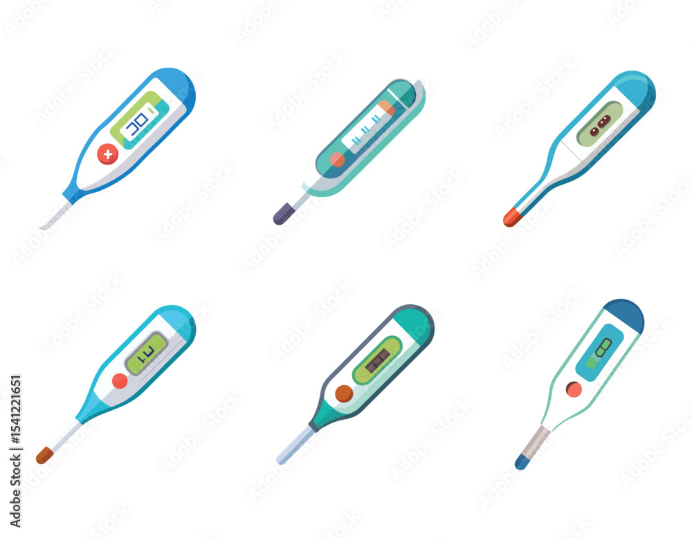 Poster digital thermometer with a modern display icon