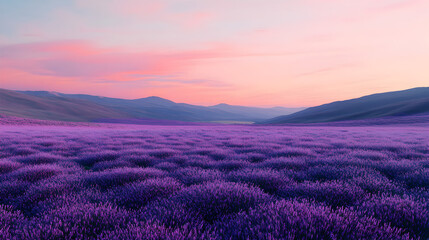 Fototapeta premium Lavender field at sunset landscape