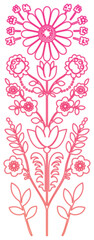 Floral embroidery neon pattern