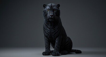 ChatGPT said:
A complete body image of a black tiger with radiant blue eyes, perched on a white cloud amid a foggy backdrop.