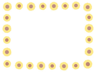 夏素材：向日葵のフレーム・枠