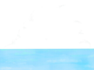 青い海と白い雲のイラスト