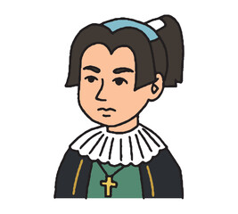 江戸時代に活躍した男性の手描きイラスト