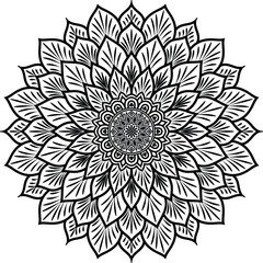 Beautiful floral pattern mandala art isolated on a white background, decoration element for meditation poster, yoga, banner, henna, invitation, cover page, design element mandala art, vector art