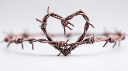 Barbed Wire Heart – Symbol of Peace and Pain- peace