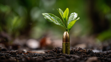  Green Growth from Spent Bullet Casing- peace