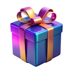 3d render of a gift box with colorful ribbon